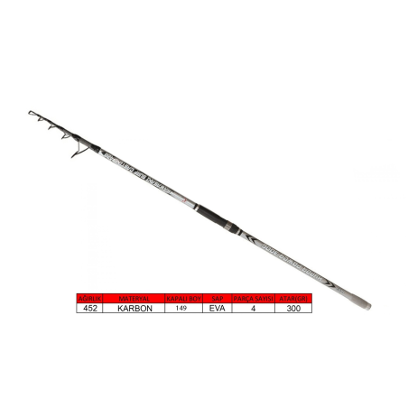 Captain 1693 Kawasaki 420cm Tele 300gr Atarlı Surf Cast Kamış