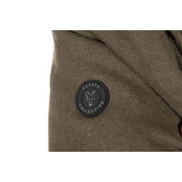 Fox Collection Sherpa Yeşil & Siyah Kapüşonlu Kalın Hırka Ceket