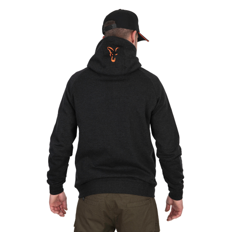 Fox Collection Lw Hoody Siyah & Turuncu İnce Fermuarlı Sweatshirt