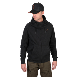 Fox Collection Lw Hoody Siyah & Turuncu İnce Fermuarlı Sweatshirt